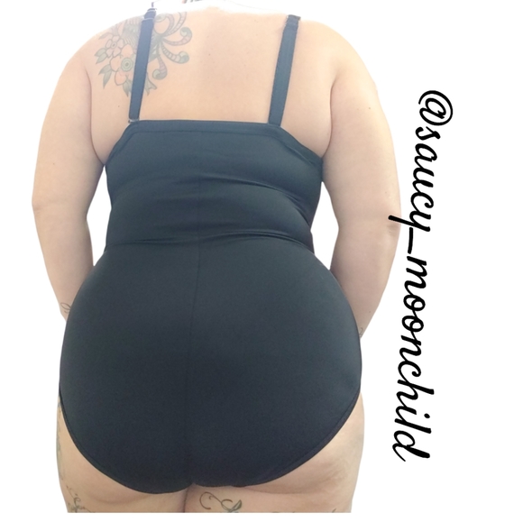 NEW Torrid | Black Lattice & Hot Pink Peekaboo Push-Up Demi Swimsuit One Piece 1 - Picture 15 of 15